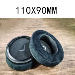 Almofadas de orelha 90x70mm 100x80mm da espuma da memória da tela de veludo para akg para hifiman para ath para philips ou ath m50x hyperx fones de ouvido preto - Image 5