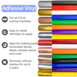 Filme de vinil adesivo fosco/brilhante, 26 cores sortidas para projetos de artesanato, sinais, scrapbooking, caneca, decalque, decoração, adesivo diy - Image 6