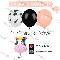 1 conjunto branco preto fazenda vaca tema festa de aniversário balões folha animal balão chuveiro do bebê decorações de casamento crianças favores suprimentos - Image 6