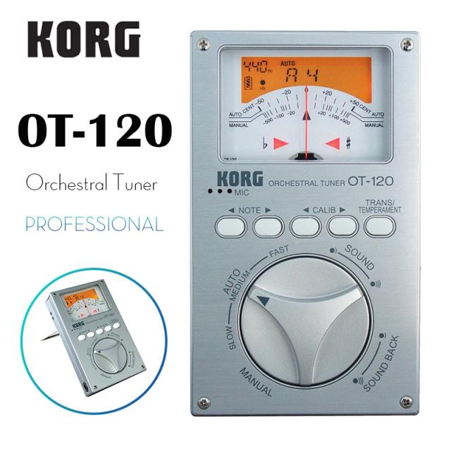 Afinador Cromático Korg OT-120: Ferramenta Profissional para Baixo, Saxofone, Violino e Flauta
