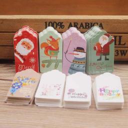 Conjuntos de etiquetas penduradas 2x4cm branco/marrom, 50 ou 100 peças, presente faça você mesmo, natal, neve, bolachas, lembranças de casamento - Image 2