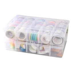 Artesanato Organizador Caixa De Armazenamento para Washi Tape, Arte Suprimentos e Adesivo, 15 compartimentos, transparente - Image 1