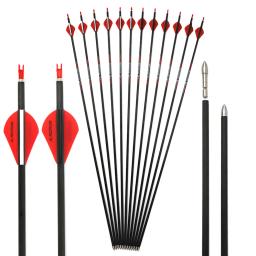 Flechas de carbono para tiro com arco, Flechas de tiro com arco composto, 31 polegadas, ID 5.2mm Spine, 300, 350, 400, 500, 600, 700, 12PCs - Image 2