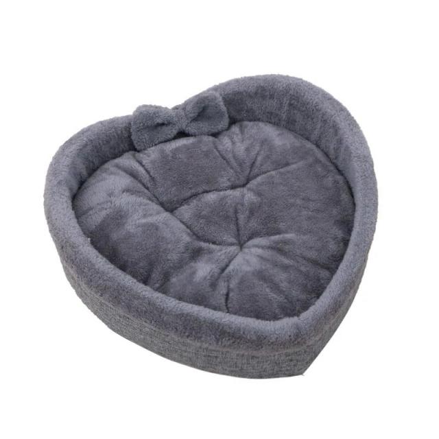 Cama de Cão Universal em Forma de Coração, Super Macia em Algodão e Veludo para Inverno, Ideal para Cães e Gatos