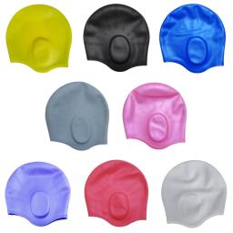 Touca de natação impermeável de silicone, elástica, design 3d, proteção de orelhas, cabelo longo, esportes, natação, chapéu de piscina, tamanho livre para homens e mulheres - Image 2