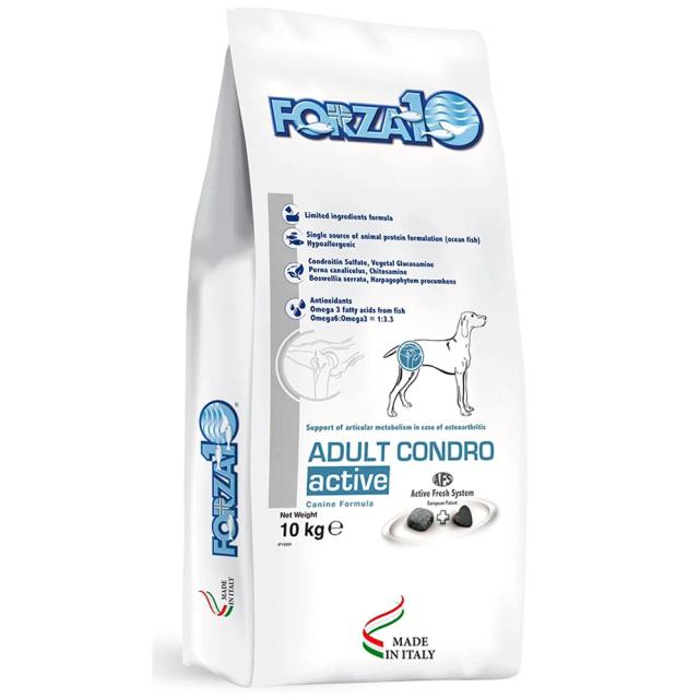 Alimentos Forza10 para Cães Adultos Ativos com Condro para Doenças Musculoesqueléticas, 10 kg