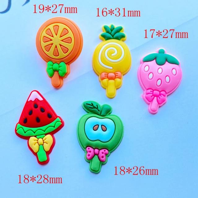 Conjunto de 20 Adesivos de Cola Plana Flexível de PVC com Desenhos de Frutas para Decoração de Telefones e Scrapbook DIY
