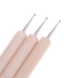 Modeladores de argila para fazer escultura, 3 pçs, estampa de gravação, cerâmica, bolas de estilizadores, ferramenta para kit de ferramentas de argila de polímero - Image 3
