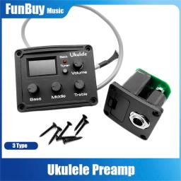 Ukulele Tuner System com Display LCD, Tuner, Pickup Preamp, Tuner, Guitar EQ Equalizer, 3-Band Havaí, Drop Shipping - Image 1