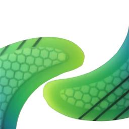 Surf Double Tabs Fins, M Prancha Fin, Honeycomb Fibreglass Fins, Tabs duplos verdes e pretos, Quilhas Fins - Image 6