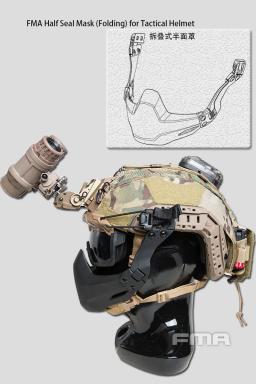 FMA Half Seal Tactical Máscara Facial, Capacete Acessórios, Sport Head Protection, Portátil, Novo - Image 5