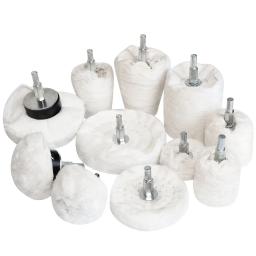 Algodão polimento lustrando roda, branco Flannelette Cone, coluna, cogumelo, em forma de T moagem cabeça para broca, alta qualidade, 1pc, 2 ", 3", 4" - Image 1