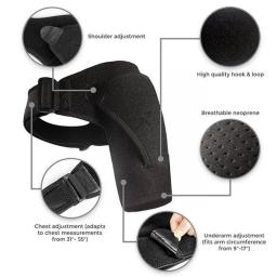 Suporte de ombro respirável com almofada de pressão, luva de neoprene, suporte de gelo, compressão de ombro, ombro, ombro l0p8 - Image 6