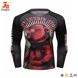 Personalizável Homem MMA Rashguard com Seu Logotipo, Camiseta Brasileira Kickboxing, Sublimação Camisa Longa De Compressão, Jiu Jitsu - Image 4