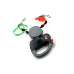 Pet corda de tração de duas cabeçadas, trela automática para dois cães, chumbo, 3m - Image 5