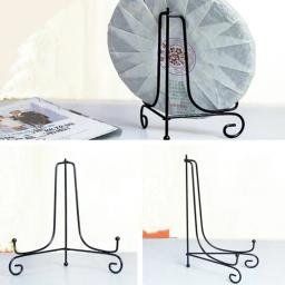 Suporte de ferro para exibição de placa, tigela, prato, arte, foto, moldura, ferramentas de decoração da casa 4 "~ 12" - Image 2