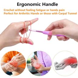 Conjunto de agulhas de crochê, ganchos de crochê com estojo, confortável para aderir, agulhas extra longas de crochê - Image 4