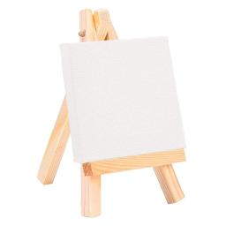 Mini Wooden Easel Canvas Drawing Set, Pintura Artesanato, Mesa pequena, Presente DIY, Artistas, Decoração para casa, 1Pc - Image 2