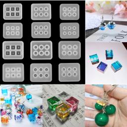 Moldes de silicone para Fazer Jóias DIY, Molde UV Resina Epóxi, Cube Ball Beads, Brincos e Pingentes, Molde de Fundição, Colar e Pulseira Ferramenta - Image 2