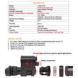 Megaore i3 850nm ir lanterna integrada dispositivo de visão noturna gravação vídeo caça câmera para riflescope visão óptica telescópio - Image 2