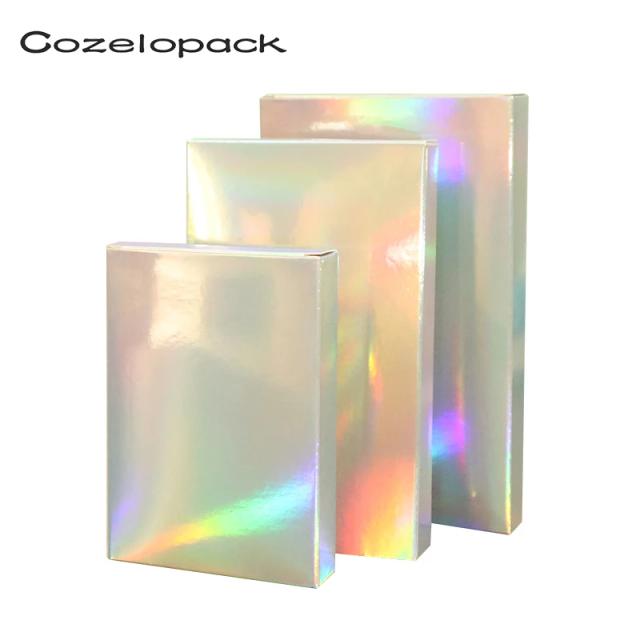 Caixa de Papel Holográfica Prateada para Lembrancinhas, Presentes e Cosméticos - Conjunto com 10 Peças