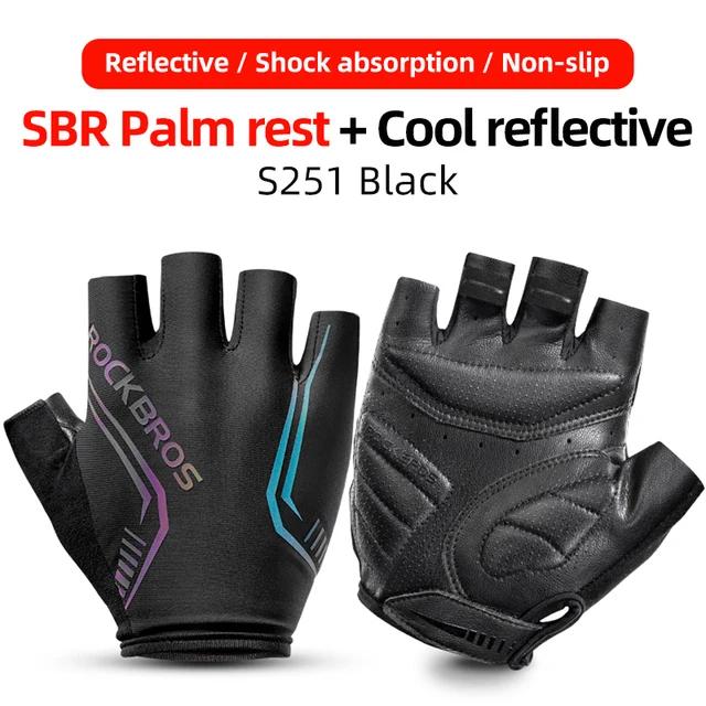 Luvas de Ciclismo Metade do Dedo ROCKBROS para Homens e Mulheres - Esportivas e Respiráveis para Bicicleta MTB
