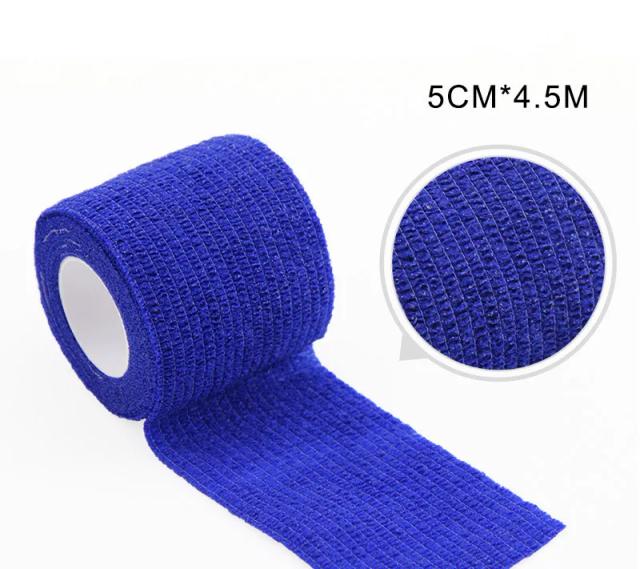 Atadura Elástica Autoadesiva Descartável para Primeiros Socorros e Esportes - 5cm x 4.5m com Tubo Ajustável para Tatuagens