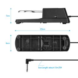Piano Sustain Pedal Teclado Damper Pedal 6.35mm Plug para Órgão Eletrônico MIDI Teclados Pianos Digitais com Interruptor de Polaridade - Image 6