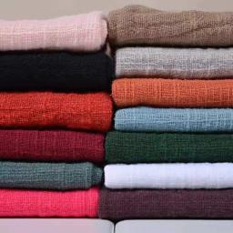 Tecido de algodão de linho fino de cor sólida, material orgânico, linho natural puro para costura, DIY, roupas artesanais, patchwork - Image 2