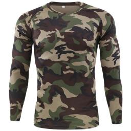 Camiseta camuflada militar para acampamento, camiseta masculina de secagem rápida para caça, camisa com estampa camuflada do exército, camiseta fitness tática de caminhadas ao ar livre - Image 4