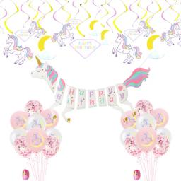 Decorações de festa de aniversário de 0 a 9 anos, kit de suprimentos para festa com tema de unicórnio, chá de bebê - Image 6
