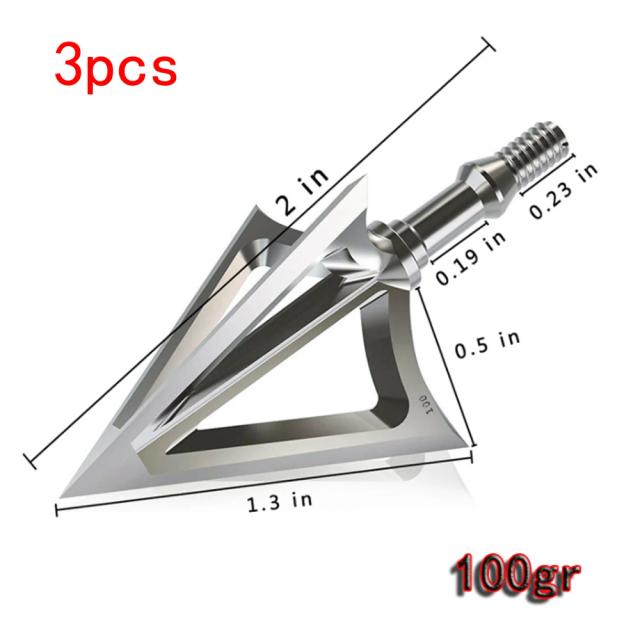 3/6/12/24 pçs tiro com arco broadhead caça afiada 100/125 grão seta cabeça 3 lâmina liga inoxidável ponta de flecha parafuso-em dicas