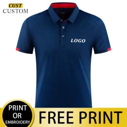 Polo esportivo personalizável com logotipo da empresa, bordado e design pessoal, fibra respirável e de secagem rápida masculino e feminino, 100% fibra - Image 1