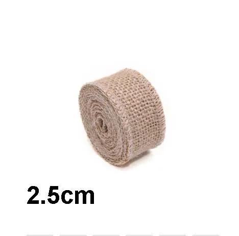 2m/rolo de tecido de serapilheira de juta natural hessian artesanato fita de cânhamo festa de casamento decoração de costura de natal presente diy embalagem - Image 1