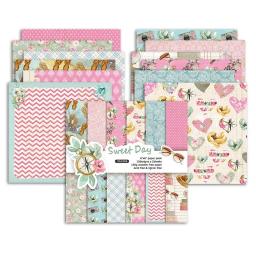 24 folhas de papel de fundo de scrapbooking, dia doce, papel de arte original, fazer cartão, faça você mesmo, scrapbook, artesanato c1028 - Image 1