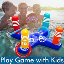 Jogo inflável de natação, brinquedos de piscina flutuante, esporte aquático, suprimentos para festas na praia, 4 loops - Image 2