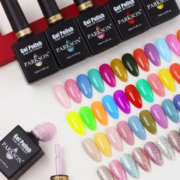 Parkson-Gel Primer Esmalte, Verniz Híbrido, Soak Off, Top Base, Arte, Cores Glitter Preto, LED UV, Nova Chegada, 12ml - Image 3