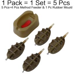 FLYSAND Método Inline Alimentador Molde Isca Lançador Isca Conjunto de Encanamento Ferramenta de Suporte de Isca de Pesca de Carpa 4 Alimentadores/Conjunto - Image 2