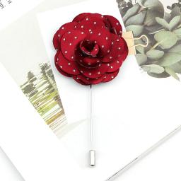 25 cores broches masculinos feitos à mão tecido floral lapela pino moda boutonniere dot pétala vara festa de casamento melhor homem acessórios - Image 3