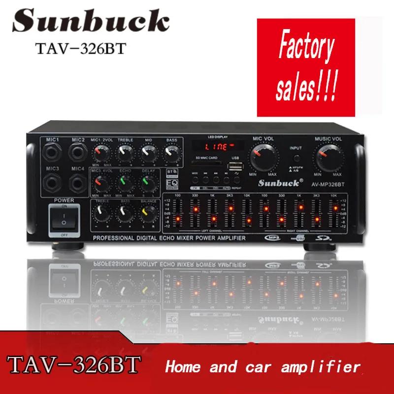 Amplificador de alta potência de Bluetooth, amplificador do teatro home, AV-MP326BT, amplificador equilibrado do carro do Karaoke OK EQ, 110V, 220V, 12V, 300W x 2 2,0 - Image 1