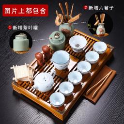Luxo chinês conjunto de xícara de chá porcelana moderno chá cerimônia coador roxo argila kung fu chá conjunto bandeja juego de te teaware dg50ts - Image 4
