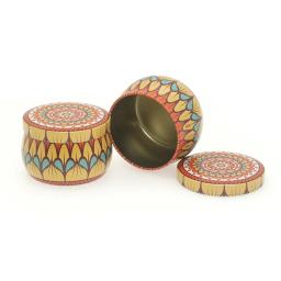 9 pçs retro floral lata de lata com tampa presente jóias caixa de lata biscoito doces chá organizador de armazenamento velas artesanais que fazem recipiente - Image 6