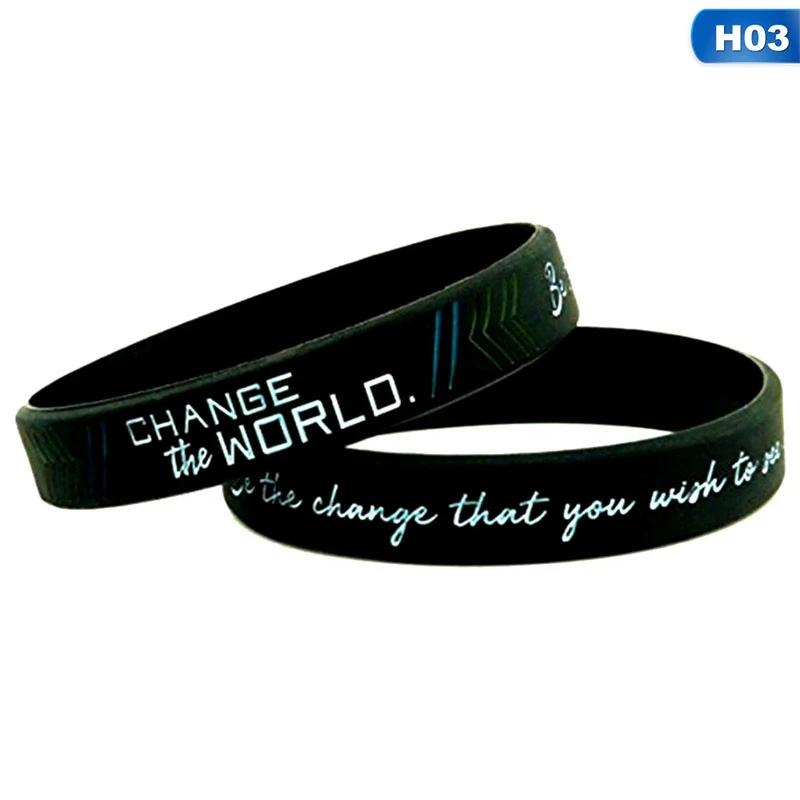 Inspirational Pulseira De Silicone, Motivacional Pulseira De Silicone, Be Yourself, Mudar O Mundo Criar Sonho, Be Yourself, 1Pc - Image 1
