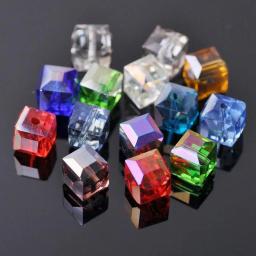 Quadrado Facetada Checa Contas De Vidro De Cristal, Artesanato solto, DIY Fazer Jóias, Lote Por Atacado, 3mm, 4mm, 6mm, 8mm, 10mm, Cubo - Image 1