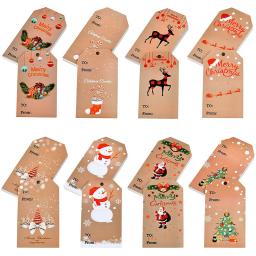 Etiquetas pendentes 50-100 peças, decoração de embrulho de presente cartão de papel kraft etiqueta diy decoração lembranças do natal - Image 2