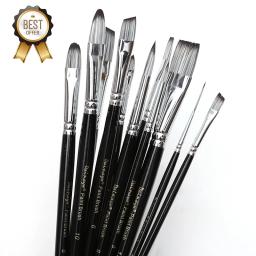 Dainayw conjunto de pincéis artísticos com 12 pincéis profissionais para aquarela, acrílico, guache, óleo e pintura tempera - Image 4
