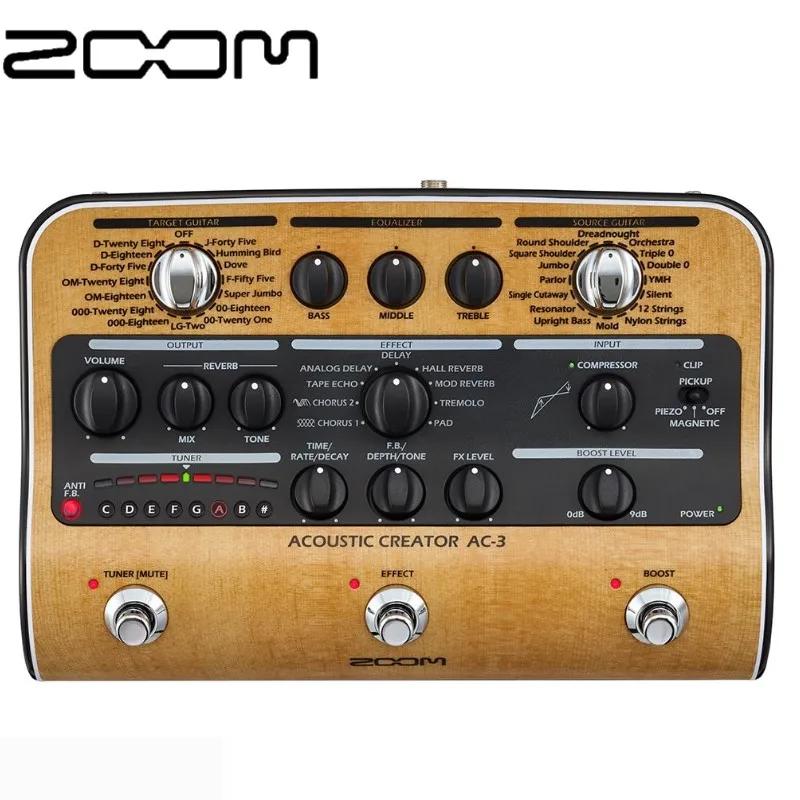Acoustic Guitar Effects Pedal, Multi Effect Device, Pedal de Função, Acessório para Live Performance e Studio, ZOOM AC-3 - Image 1