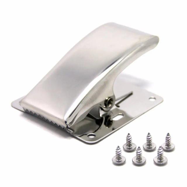 Braçadeira de Aço Inoxidável com Clipe de Cauda de Peixe para Limpeza de Placas - Ferramenta Ideal para Pesca