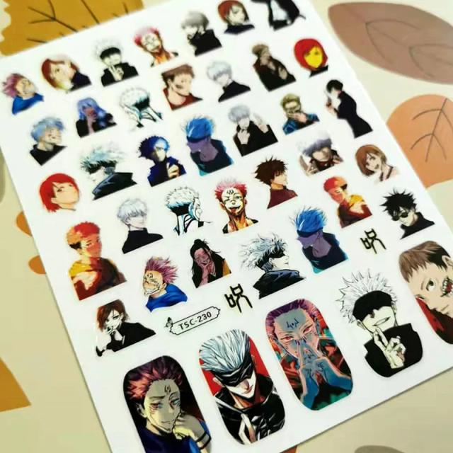 Decalques em 3D de Jujutsu Kaisen para DIY: Adesivos Autocolantes para Decoração e Ferramentas Artísticas TSC 229-231