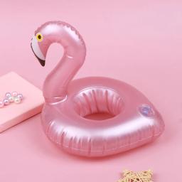 Suporte inflável rosa de flamingo para piscina, porta-copo para bebidas aquáticas, copo para praia e celular, fileira flutuante para cuidados - Image 2